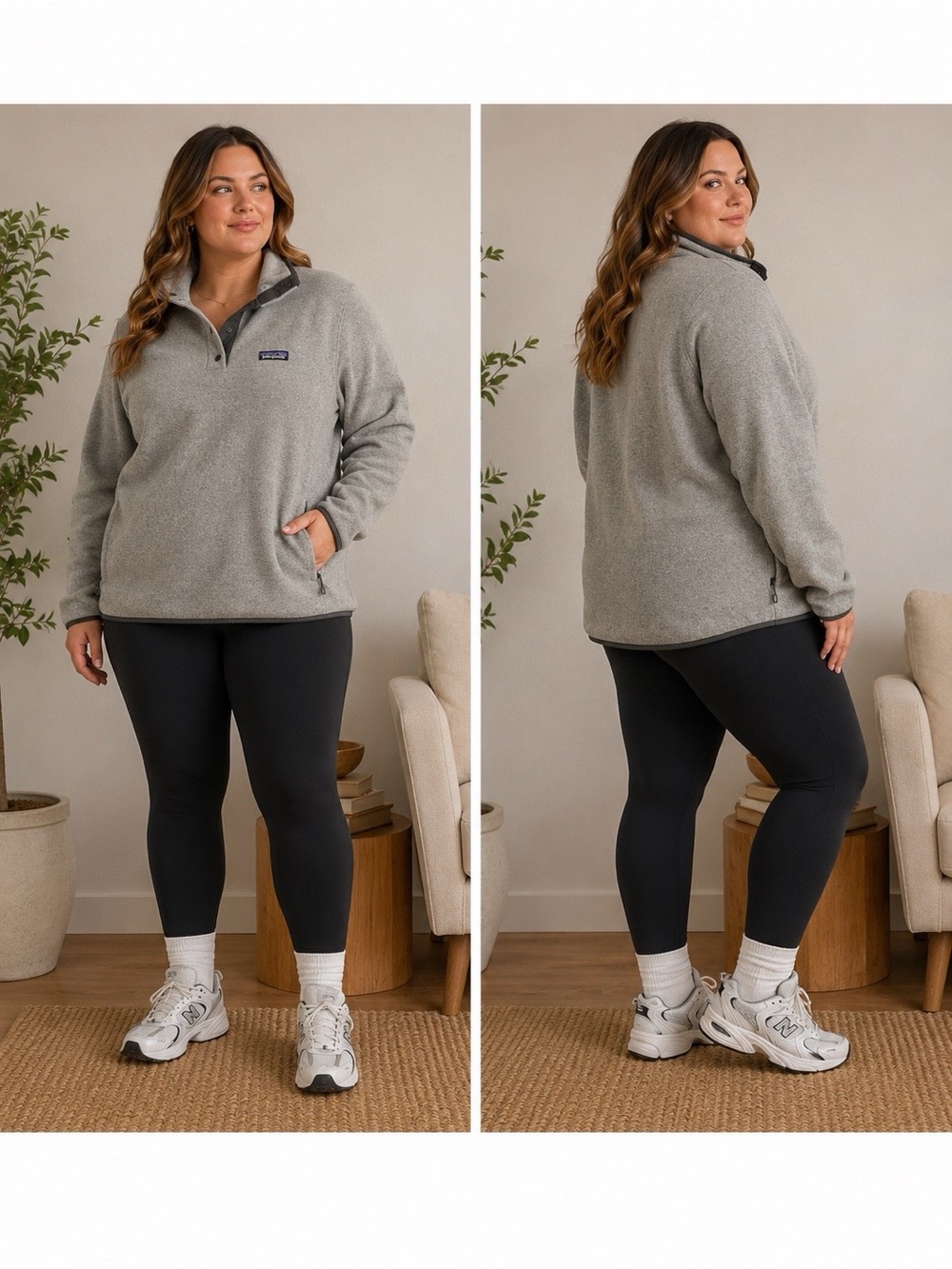 Patagonia L Gray Fleece Jacket sweatshirt women’s